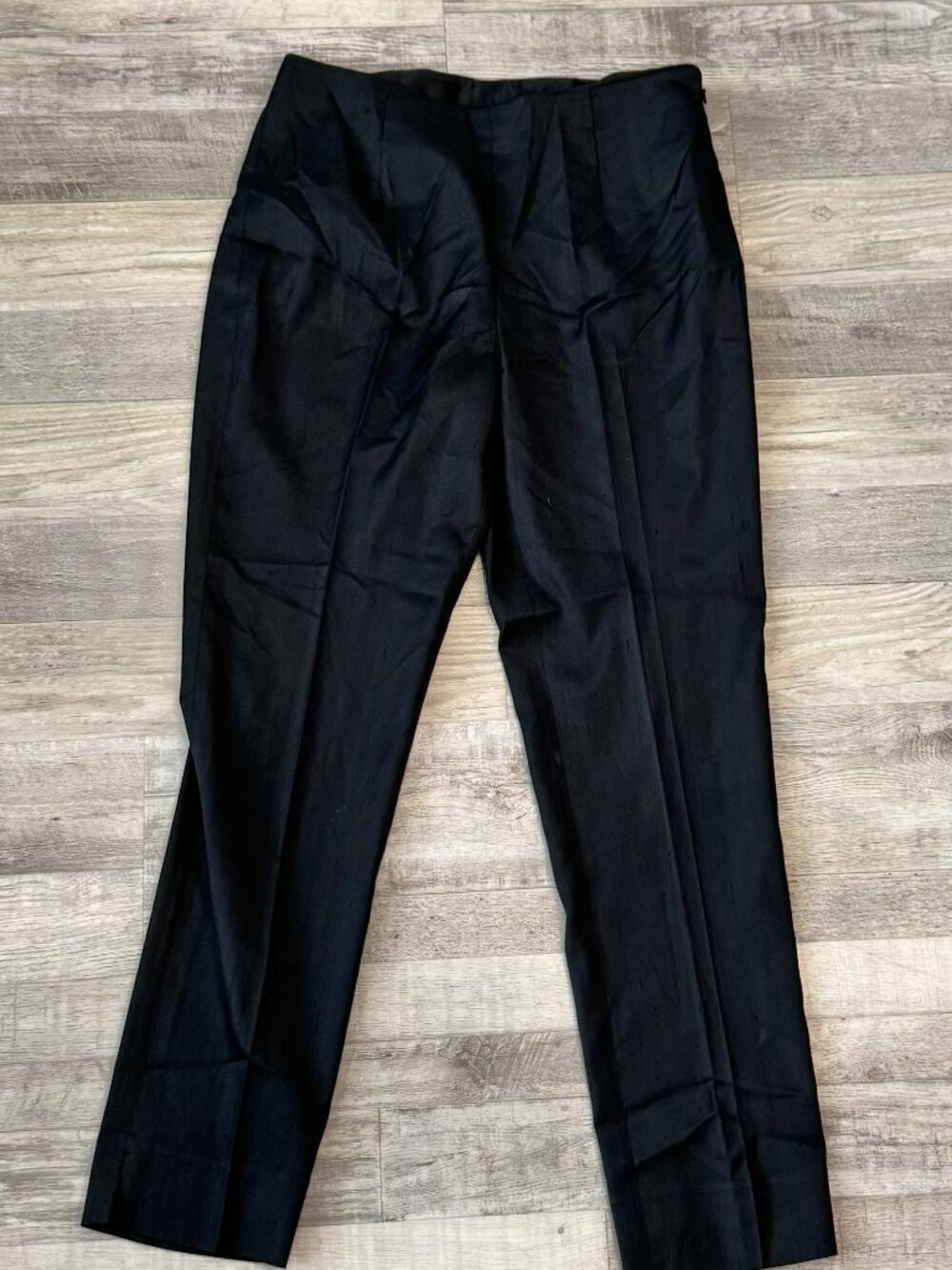 Chico's black silk blend trousers side zip ankle size 0/small M10